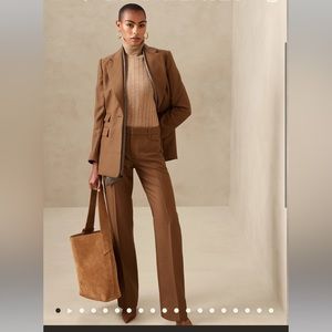 Banana Republic LIDO STRAIGHT-LEG ITALIAN WOOL PANT / Size 14 / Cinnamon